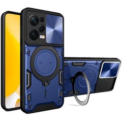 Чехол Magnetic Stand с защитой камеры для Xiaomi Redmi 12 цвет Синий