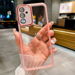 М'який силіконовий чохол зі склом на камеру для Samsung Galaxy A35 колір Рожевий