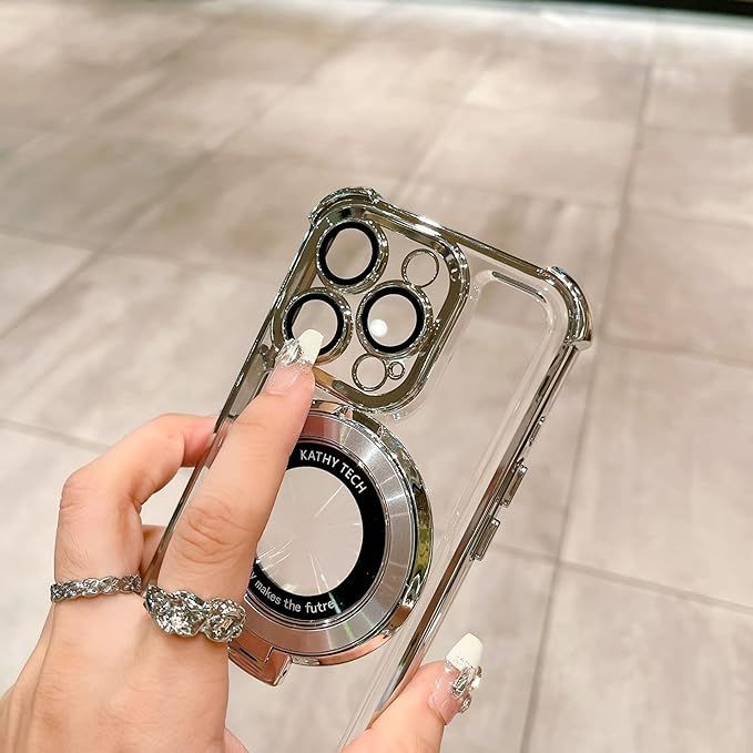 Силиконовый чехол с кольцом для iPhone 14 Pro - Серый фото 6