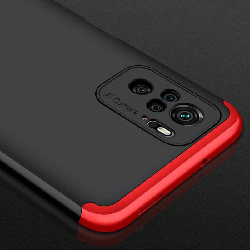 Чехол GKK 360 градусов для Xiaomi Redmi Note 10 4G / 10S / Poco M5s - Черно-Красный фото 4