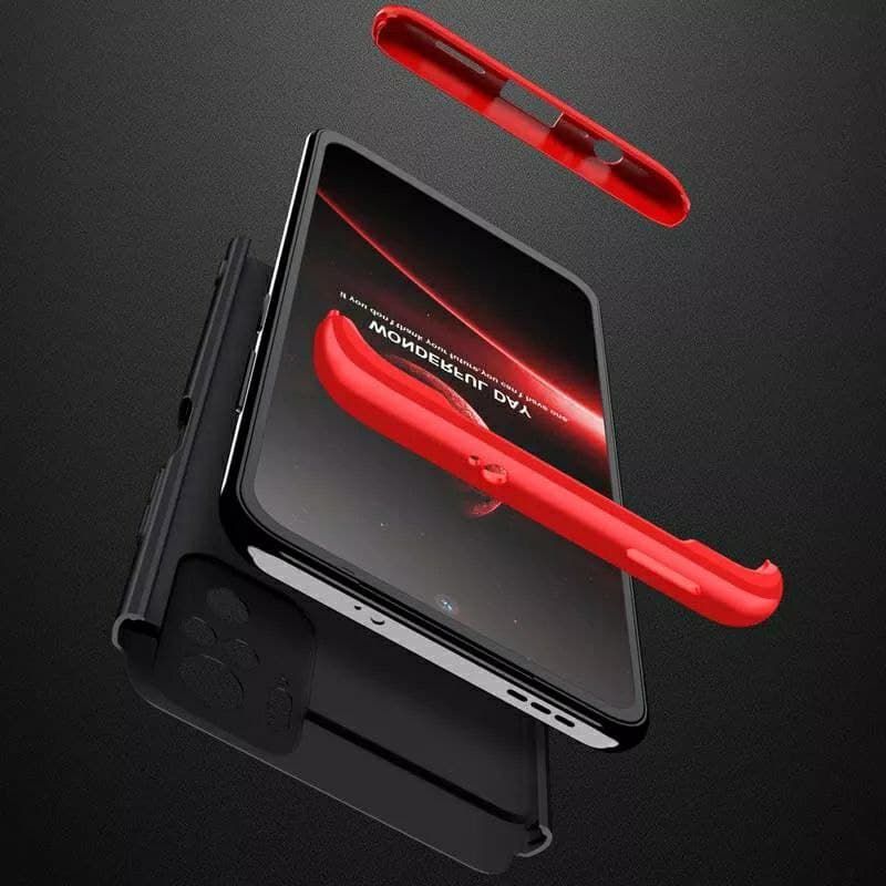 Чехол GKK 360 градусов для Xiaomi Redmi Note 10 4G / 10S / Poco M5s - Черно-Красный фото 5