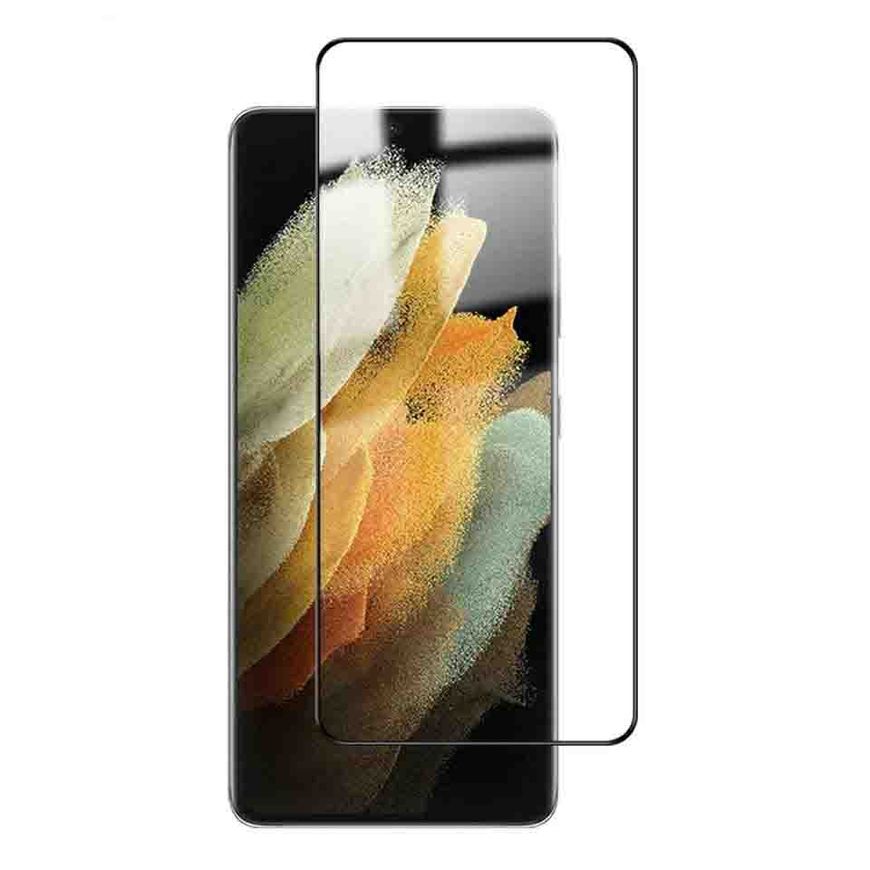 Защитное стекло 2.5D на весь экран для Samsung Galaxy S21 Plus - Черный фото 2