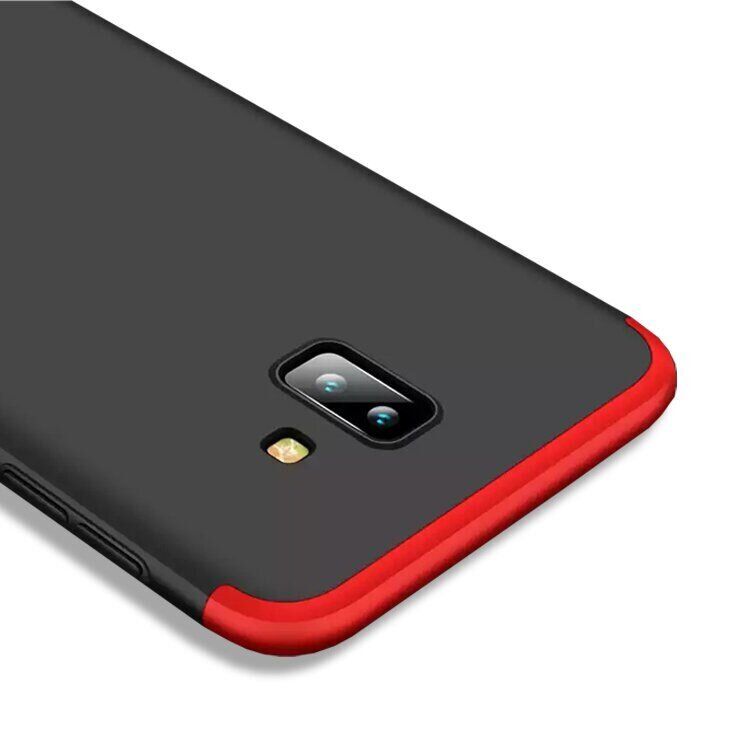 Чехол GKK 360 градусов для Samsung Galaxy J6 Plus - Черно-Красный фото 3