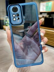 Мягкий силиконовый чехол со стеклом на камеру для Xiaomi Redmi Note 11 4G / 11s - Синий фото 1
