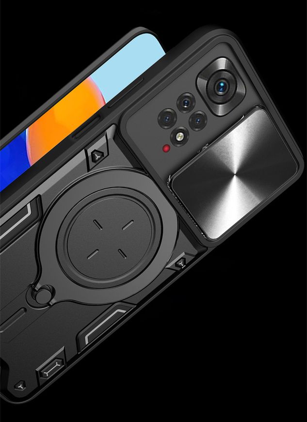 Чехол Magnetic Stand с защитой камеры для Xiaomi Redmi Note 11 4G / 11s - Синий фото 6