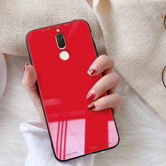 Силиконовый чехол со Стеклянной крышкой для Xiaomi Redmi 8 - Красный фото 1