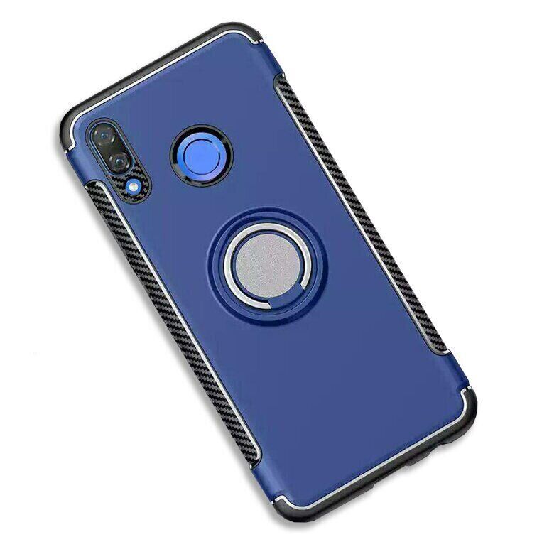 Противоударный чехол с кольцом для Huawei P30 lite - Синий фото 2