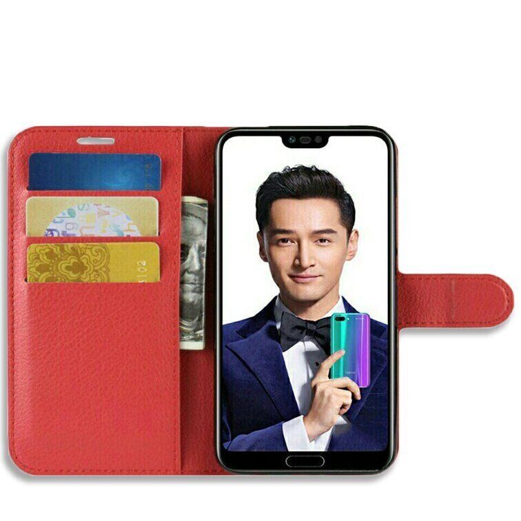 Чехол-Книжка с карманами для карт на Huawei Honor 10 - Красный фото 11