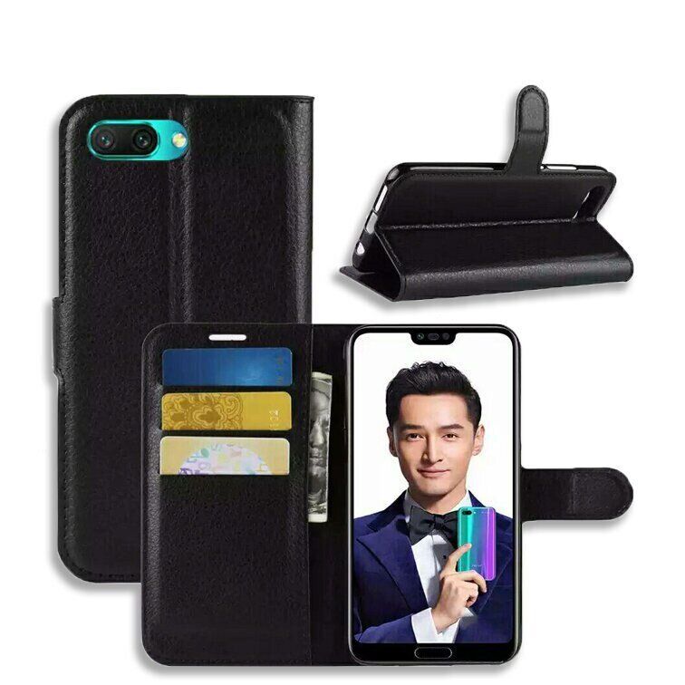 Чехол-Книжка с карманами для карт на Huawei Honor 10 - Черный фото 3