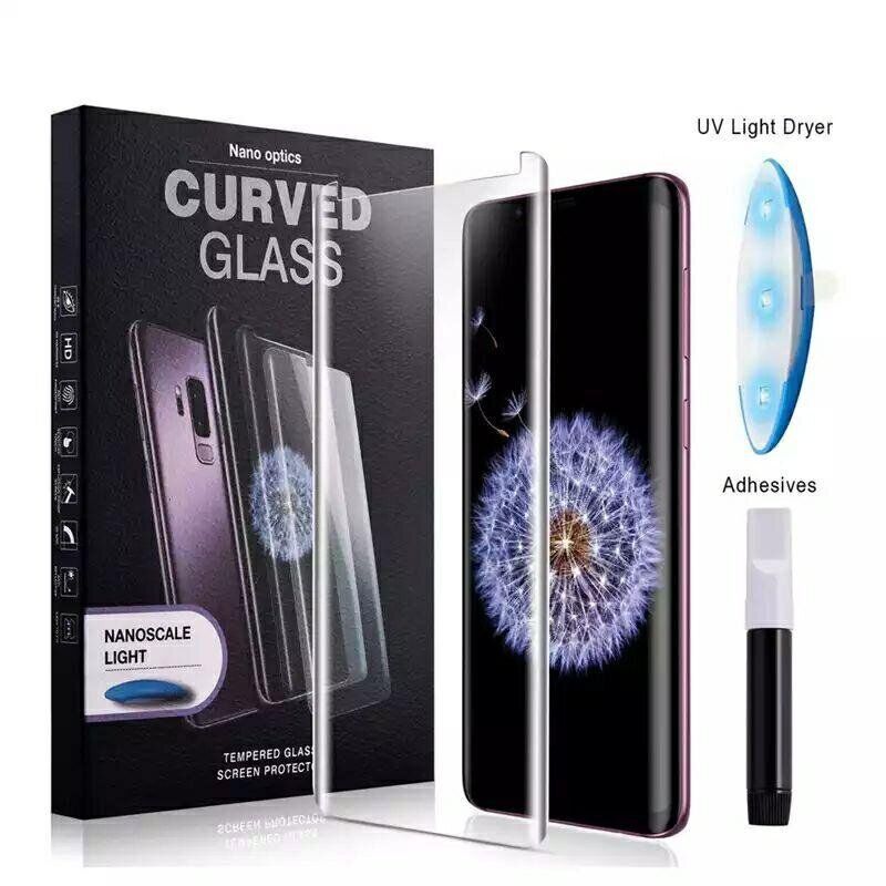 Защитное стекло 3D на весь экран для Samsung Galaxy Note 8 (с ультрафиолетовым клеем) - Прозрачный фото 4