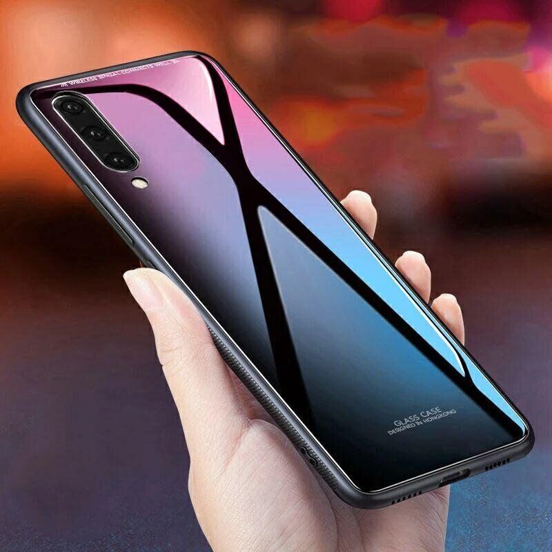Силіконовий чохол зі скляної кришкою для Samsung Galaxy A30s / A50 / A50s - Рожевий фото 2