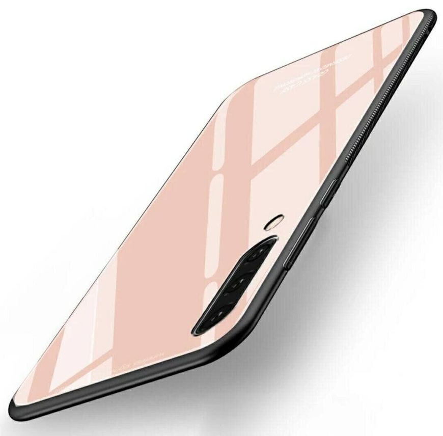 Силіконовий чохол зі скляної кришкою для Samsung Galaxy A30s / A50 / A50s - Рожевий фото 1