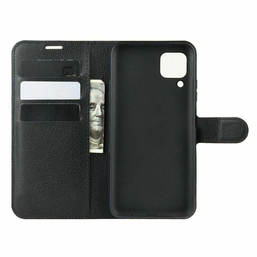 Чохол книжка з кишенями для карт на Samsung Galaxy A22 - Чорний фото 3