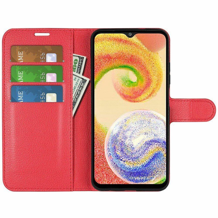Чехол-Книжка с карманами для карт на Samsung Galaxy A04 - Красный фото 2
