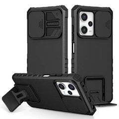 Чехол Kickstand с защитой камеры для Xiaomi Redmi Note 12 5G цвет Черный