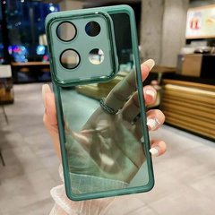Мягкий силиконовый чехол со стеклом на камеру для Xiaomi Redmi Note 13 4G цвет Зеленый