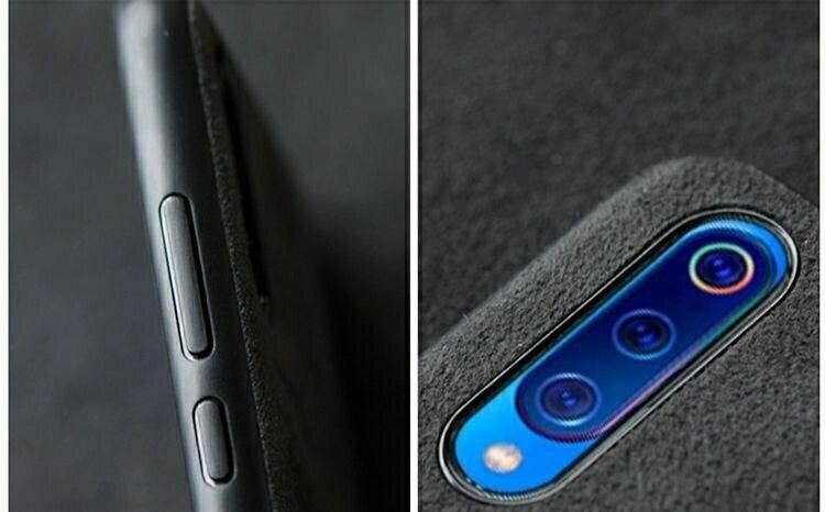 Чехол бампер Alcantara для Samsung Galaxy A30s / A50 / A50s - Синий фото 4