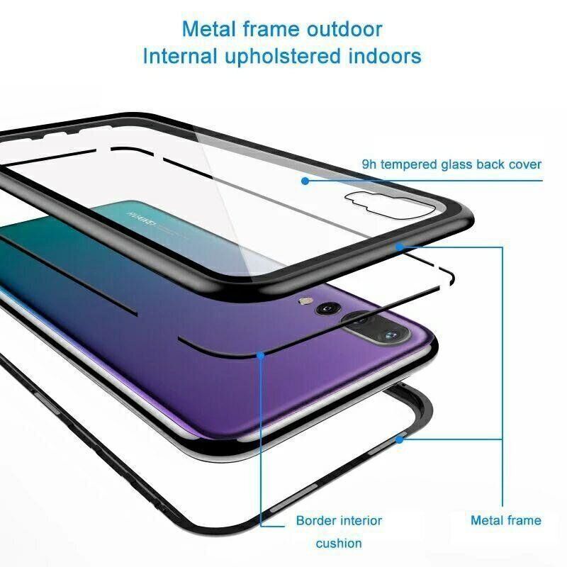 Магнитный чехол Metal Frame для Huawei Honor 8X - Синий фото 5