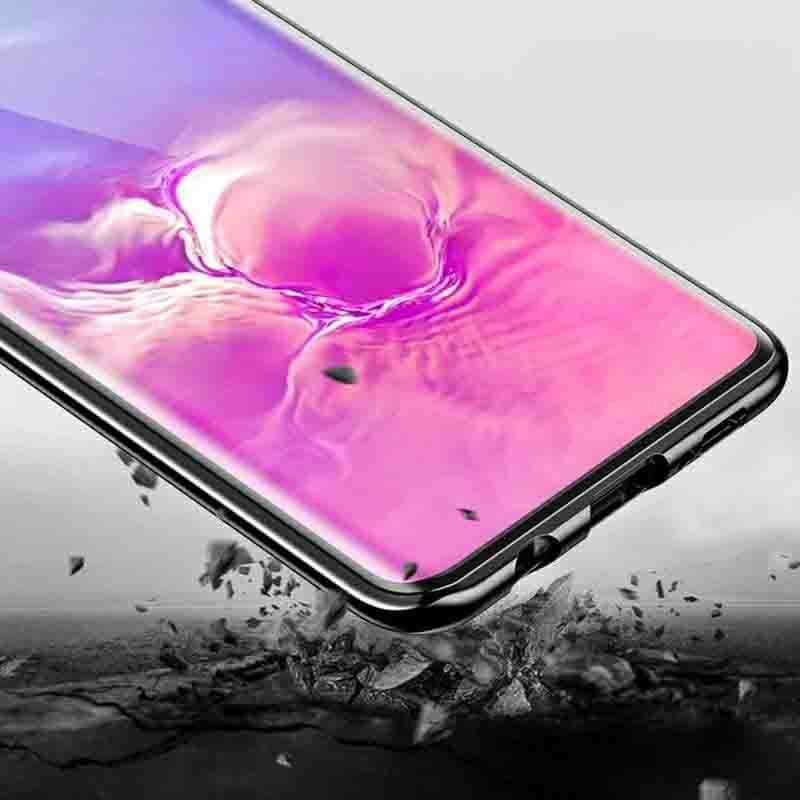 Магнитный чехол с защитным стеклом для Samsung Galaxy S10 - Черный фото 2