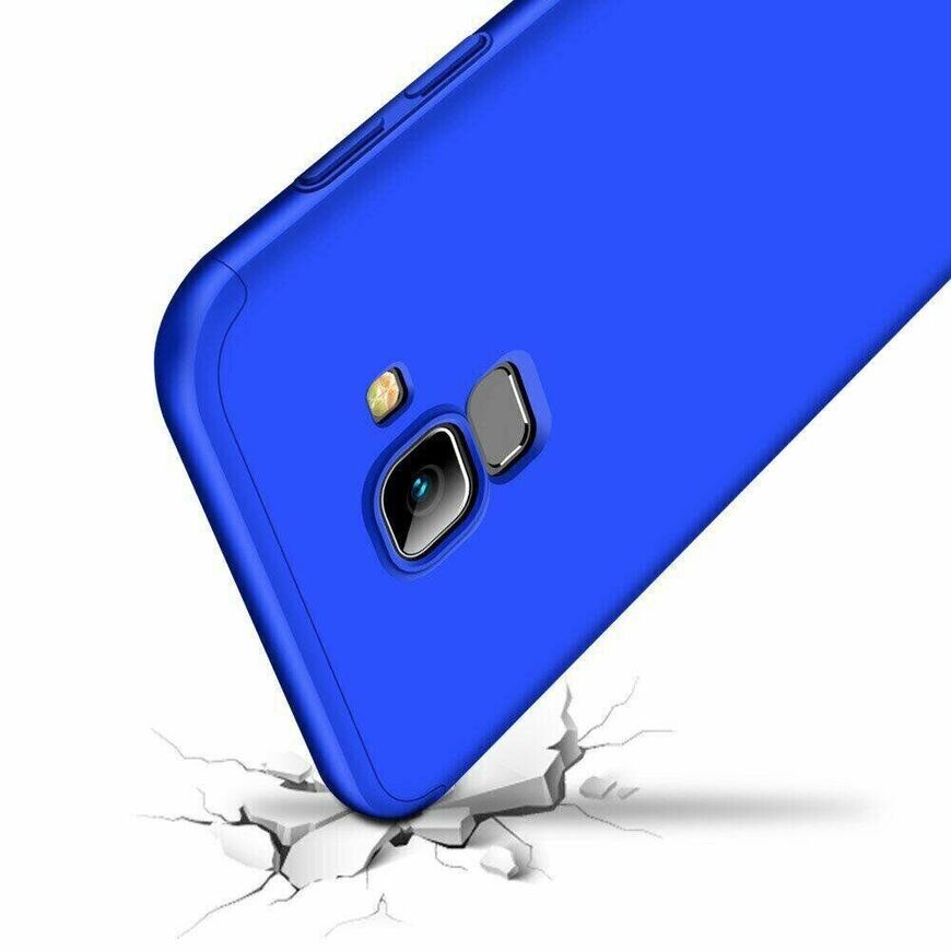 Чехол GKK 360 градусов для Samsung Galaxy A8 (2018) - Синий фото 2