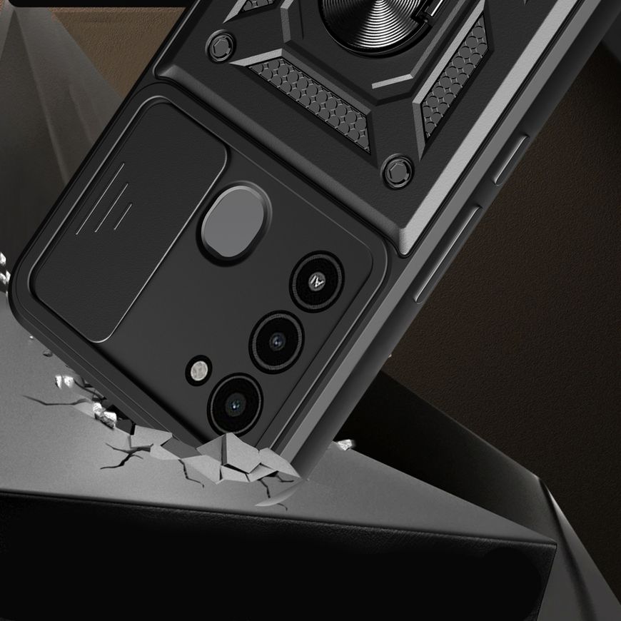 Чехол Defender с защитой камеры для Tecno Spark 8C / Go 2022 - Черный фото 4