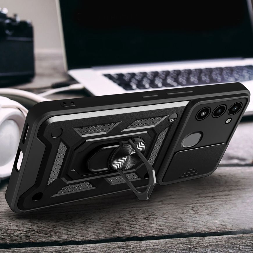 Чохол Defender з захистом камери для Tecno Spark 8C / Go 2022 - Чорний фото 3