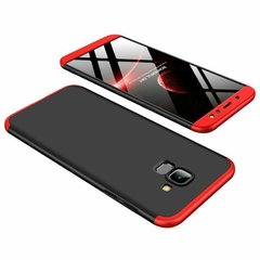 Чехол GKK 360 градусов для Samsung Galaxy A8 (2018) - Черно-Красный фото 1