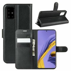 Чехол-Книжка с карманами для карт на Samsung Galaxy A51 - Черный фото 1