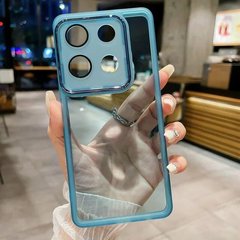 Мягкий силиконовый чехол со стеклом на камеру для Xiaomi Redmi Note 13 4G цвет Синий