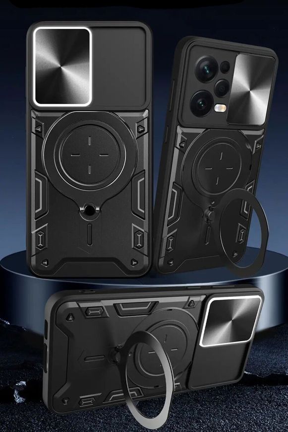 Чохол Magnetic Stand з захистом камери для Xiaomi Redmi 12 колір Синiй