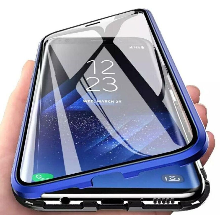 Магнітний чохол із захисним склом для Samsung Galaxy A30 - Синій фото 1