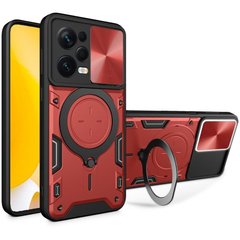 Чехол Magnetic Stand с защитой камеры для Xiaomi Redmi 12 цвет Красный