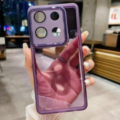 Мягкий силиконовый чехол со стеклом на камеру для Xiaomi Redmi Note 13 4G цвет Фиолетовый