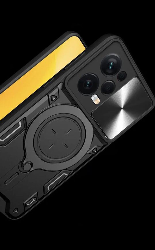 Чохол Magnetic Stand з захистом камери для Xiaomi Redmi 12 колір Чорний