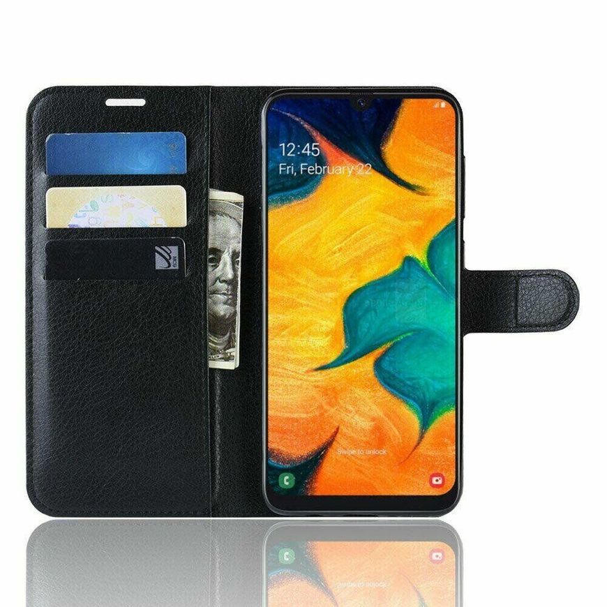 Чохол книжка з кишенями для карт на Samsung Galaxy A20 / A30 - Чорний фото 4