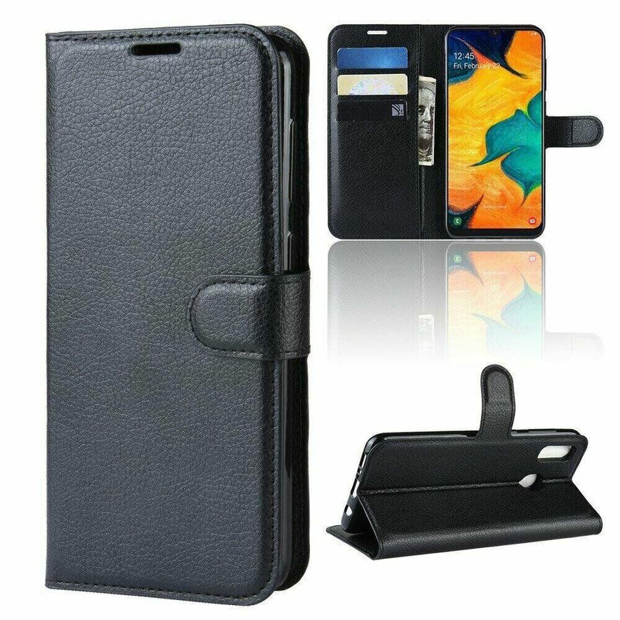 Чохол книжка з кишенями для карт на Samsung Galaxy A20 / A30 - Чорний фото 5