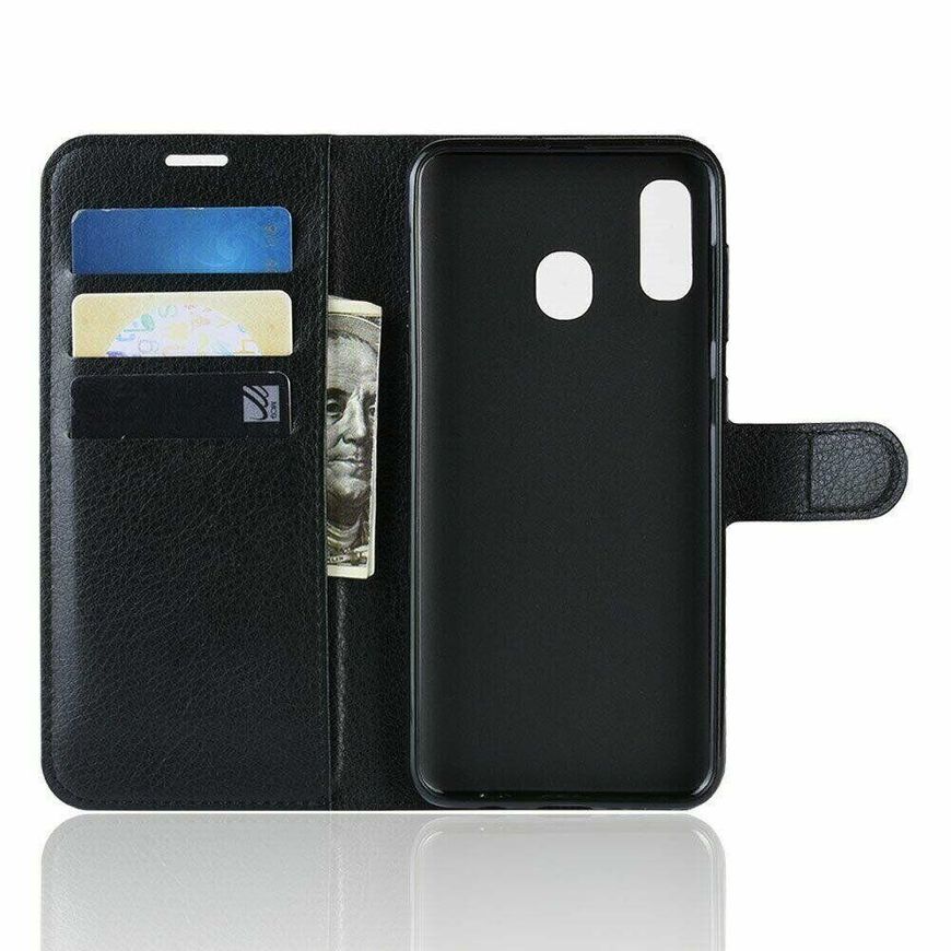 Чохол книжка з кишенями для карт на Samsung Galaxy A20 / A30 - Чорний фото 3