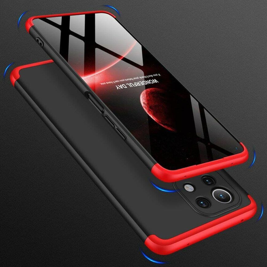 Чехол GKK 360 градусов для Xiaomi Mi 11 lite - Черно-Красный фото 8