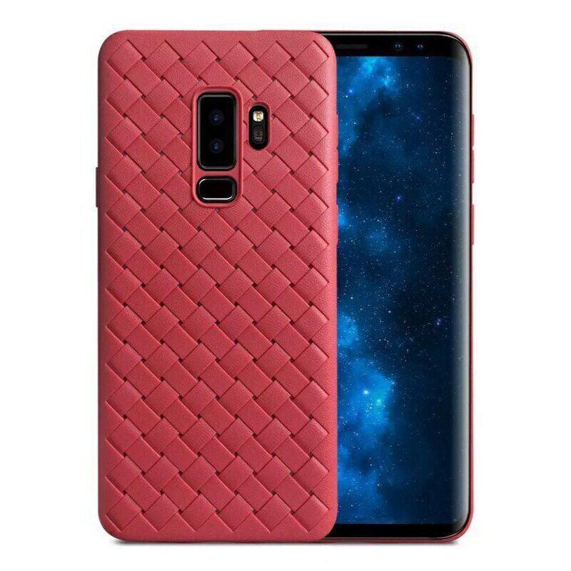 Чехол с плетением под кожу для Samsung Galaxy A8 (2018) - Красный фото 1