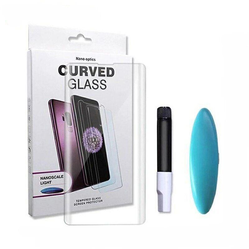 Защитное стекло 3D на весь экран для Samsung Galaxy S20 (с ультрафиолетовым клеем) - Прозрачный фото 5