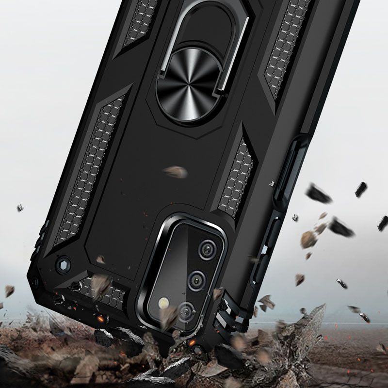 Чохол з кільцем Defender для Samsung Galaxy A03s - Чорний фото 2