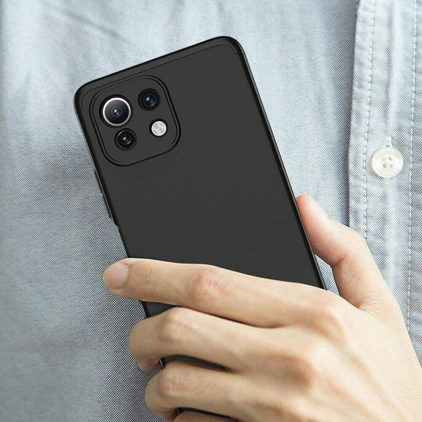 Чехол GKK 360 градусов для Xiaomi Mi 11 lite - Черный фото 4