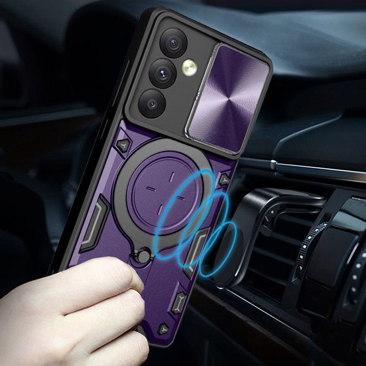 Чехол Magnetic Stand с защитой камеры для Samsung Galaxy A54 цвет Фиолетовый