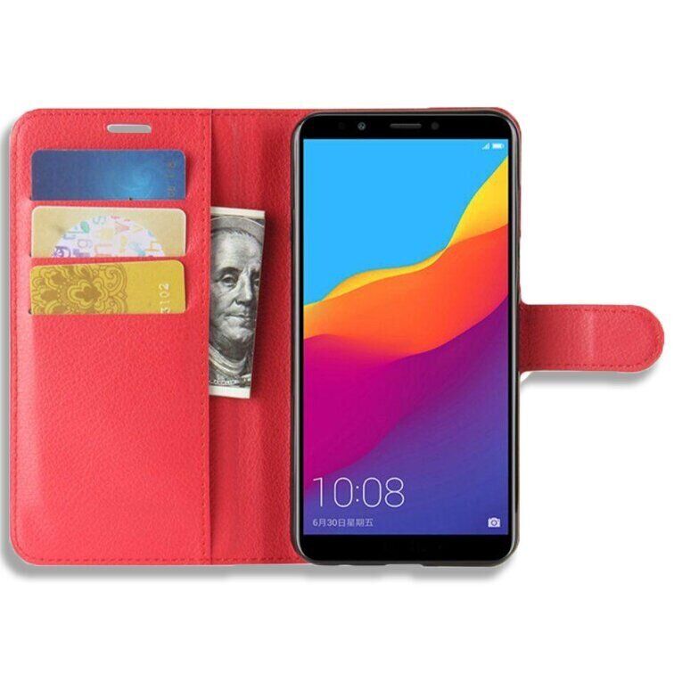 Чохол книжка з кишенями для карт на Huawei Y6 Prime (2018) / Honor 7A Pro - Червоний фото 2