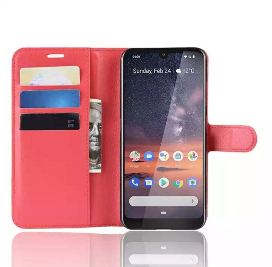 Чохол книжка з кишенями для карт на Nokia 3.2 - Червоний фото 2