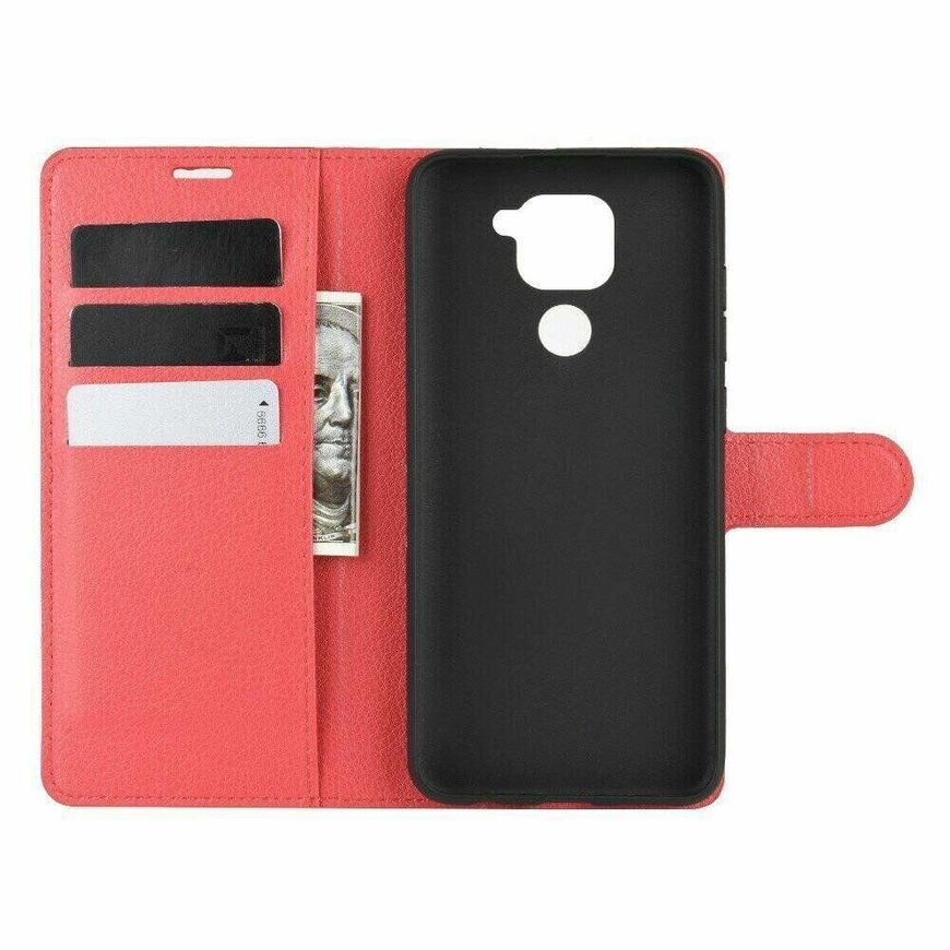 Чехол-Книжка с карманами для карт на Xiaomi Redmi 10X / Note 9 - Красный фото 3