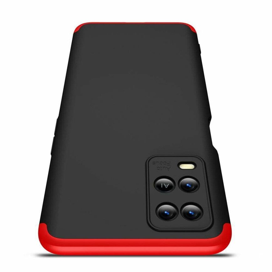Чехол GKK 360 градусов для Oppo A54 / A55 - Черно-Красный фото 3