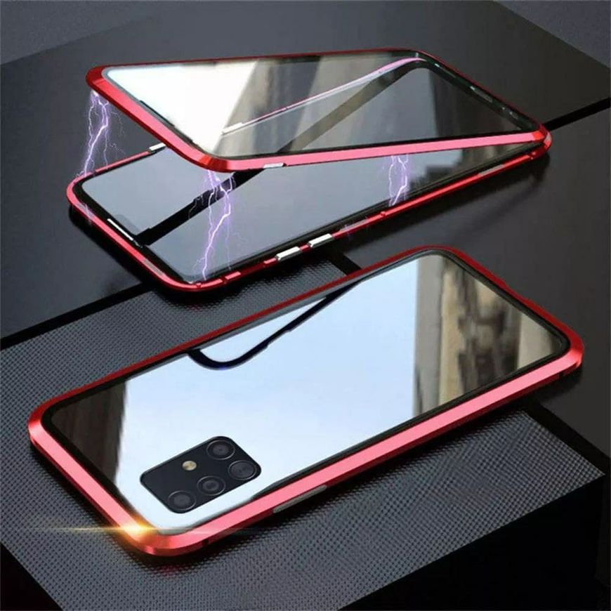 Магнітний чохол із захисним склом для Samsung Galaxy A31 - Червоний фото 1
