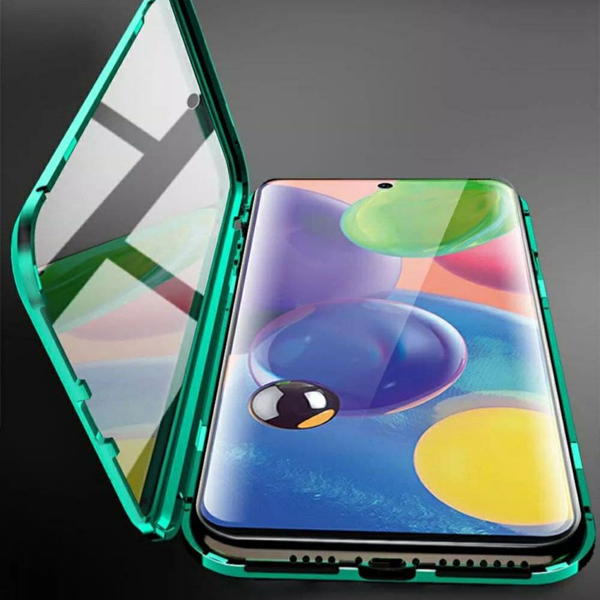 Магнитный чехол с защитным стеклом для Samsung Galaxy A31 - Зелёный фото 5