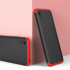 Чехол GKK 360 градусов для Xiaomi Redmi 9A - Черно-Красный фото 1